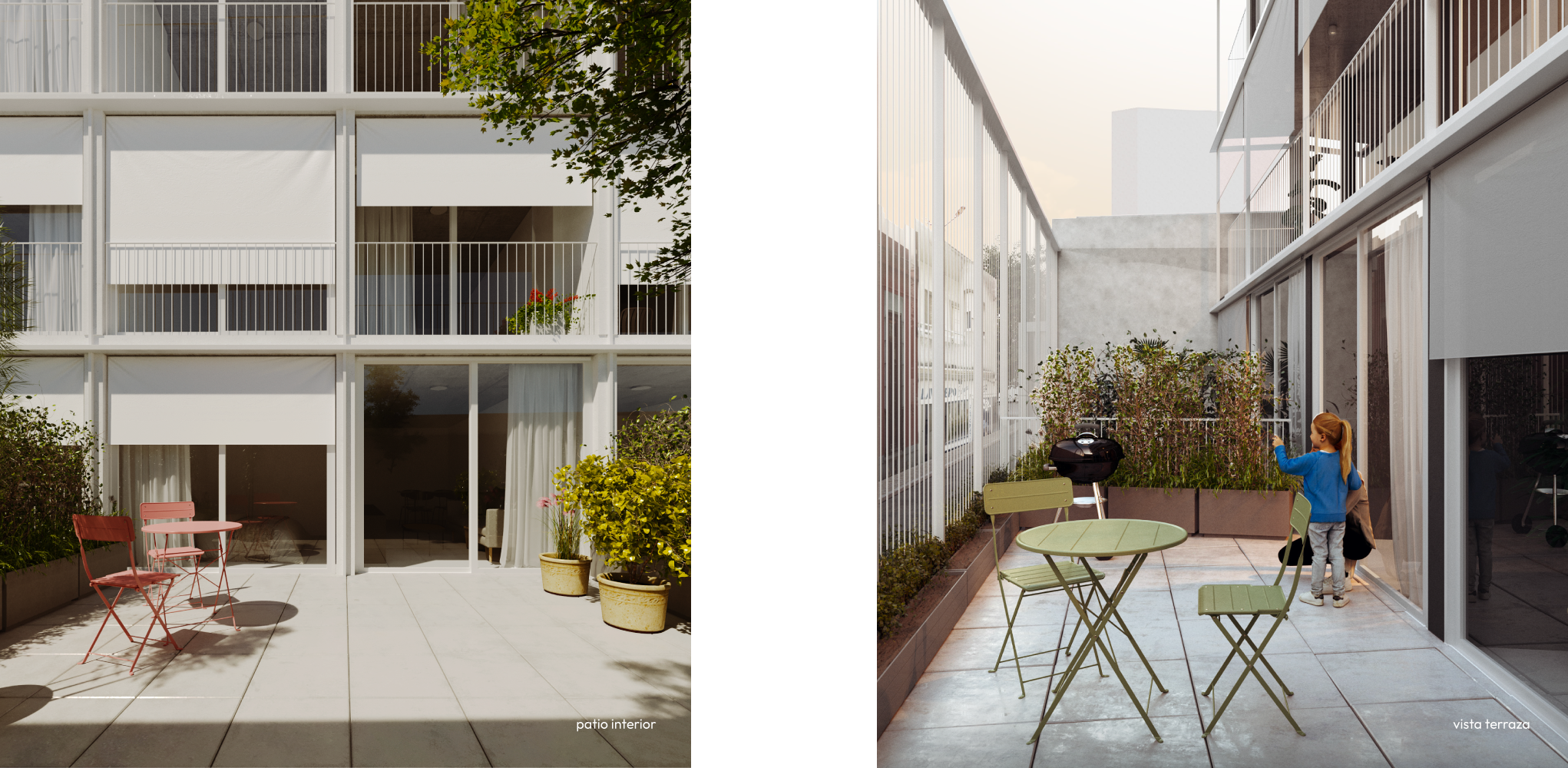 patio interior y terraza